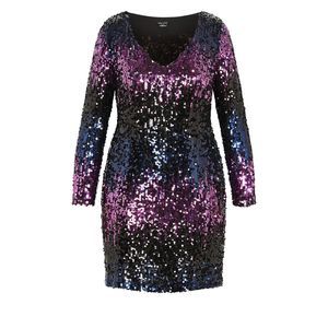 22 City Chic Reese Dress Violet Sequin Plus Size New Other